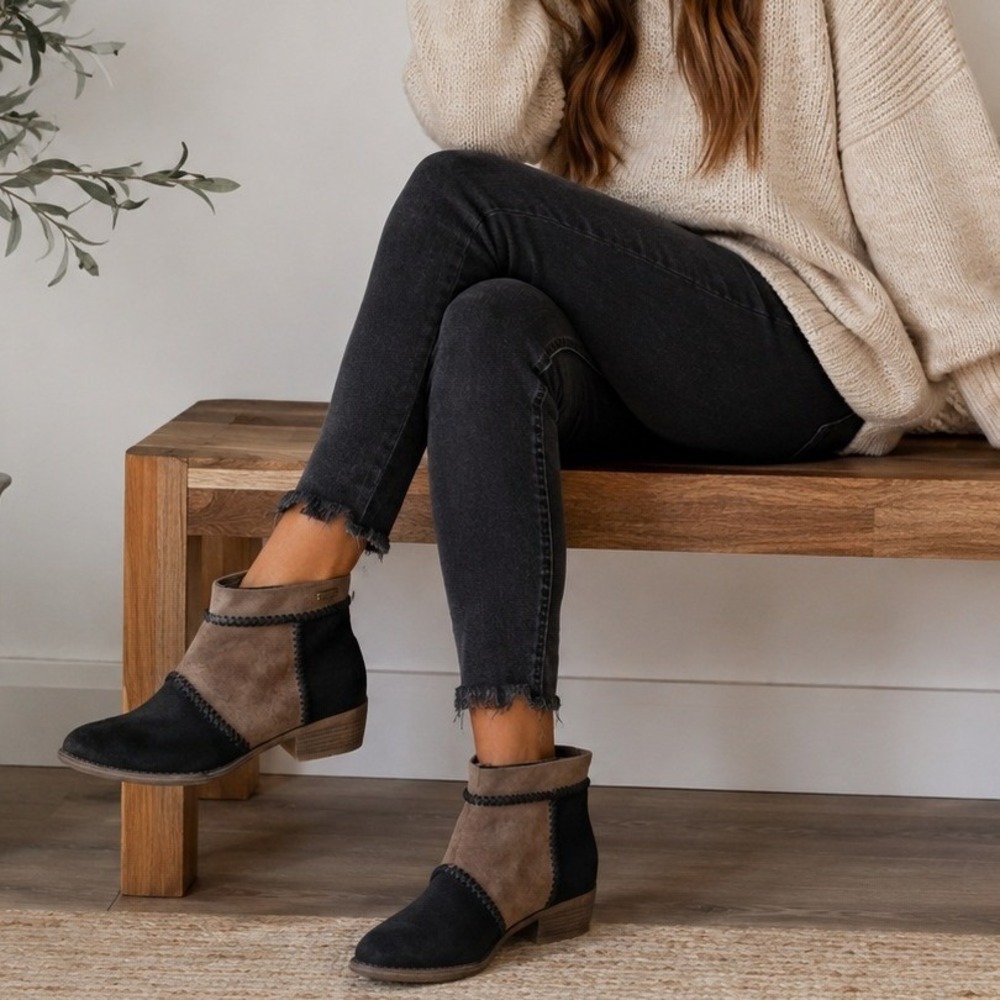 Roxy Devlin Patchwork Faux Suede Bootie